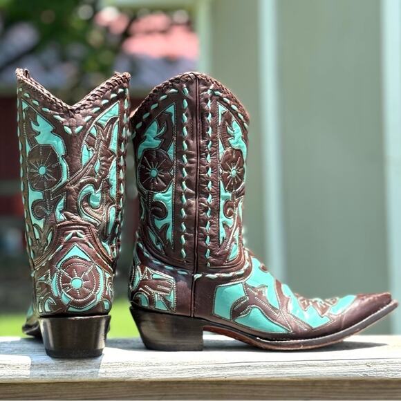 BOOT STAR x OLD GRINGO Calfskin Turquoise Jude Boot Size 7.5 - Picture 3 of 10